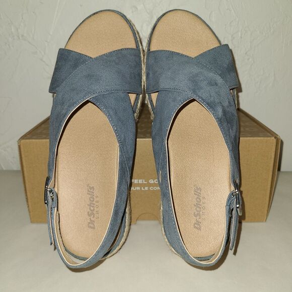 Woman's Sandals Dr. Scholl's Ember, Oxide Blue Wedge Sandal Size 8.5 - Picture 3 of 9